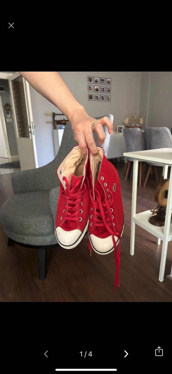 Kırmızı Bağcıklı Kadın Spor Ayakkabı - Görsel 2