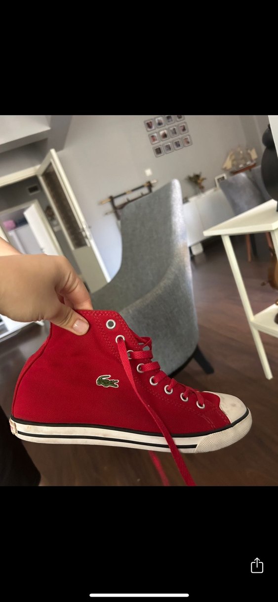 Kırmızı Bağcıklı Kadın Spor Ayakkabı - Görsel 3