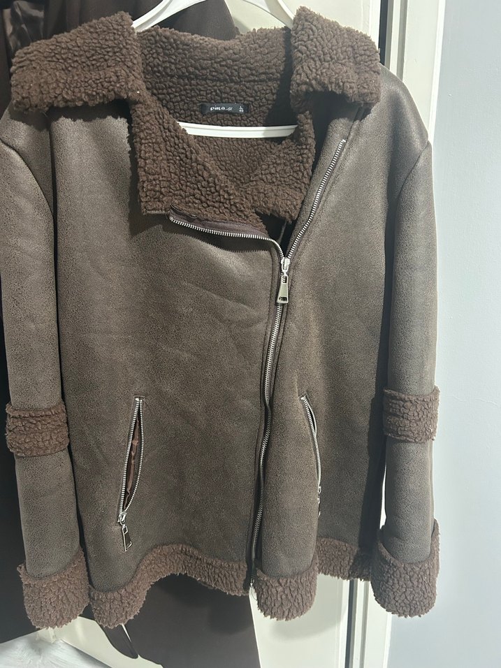 Kahverengi  Kürklü Kadın Ceket - Görsel 2