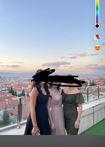 Kadın Haki Straplez Midi Elbise - Görsel 2