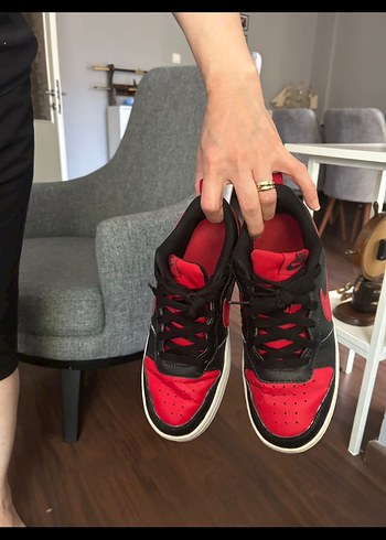 Kırmızı Siyah Kadın Spor Sneaker - Görsel 2