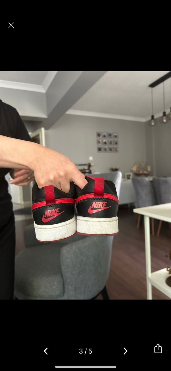 Kırmızı Siyah Kadın Spor Sneaker - Görsel 3