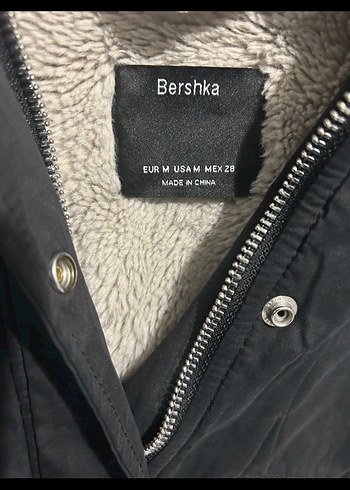 BERSHKA Kürklü Siyah Kadın Ceket - Görsel 2