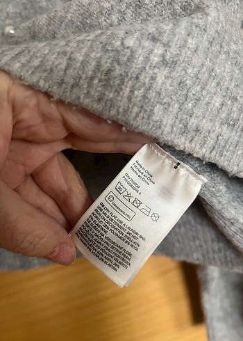 H&M İnci Detaylı Gri Triko Kadın Kazak