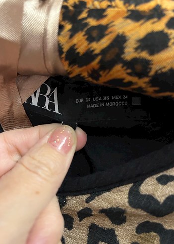 xs Beden kahverengi Renk Leopar Desenli Kadın kapitone Ceket