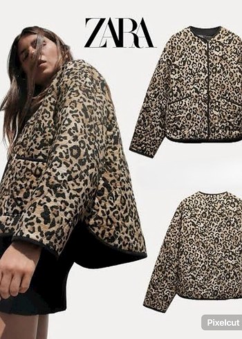 Leopar Desenli Kadın kapitone Ceket