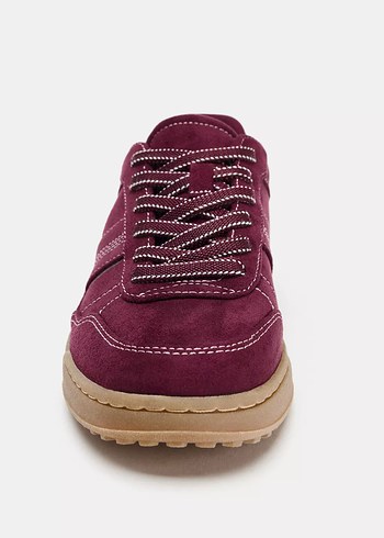 Bordo Süet Kadın Spor Ayakkabı - Görsel 2