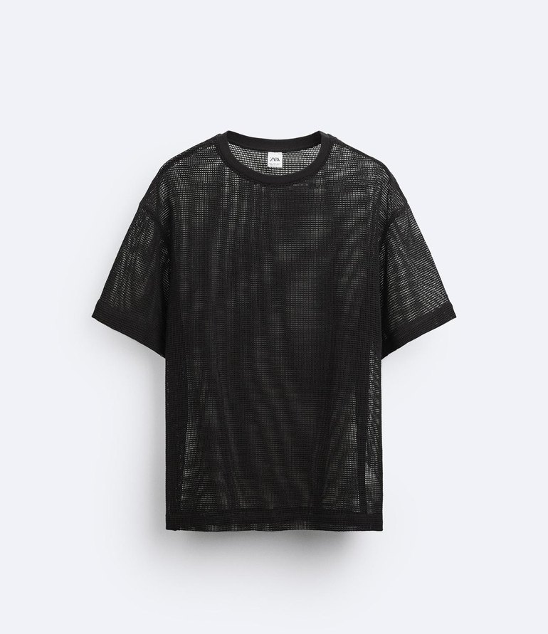 Siyah Dantel Detaylı Keten Tişört - Görsel 4