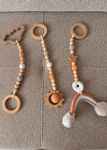 Bej ve Gri Diş Kaşıyıcı ve Çıngırak Seti - Görsel 2