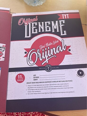  Beden Renk TYT MATEMATİK ORİJİNAL DENEME