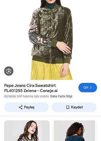 xs Beden haki Renk PEPE JEANS KADİFE