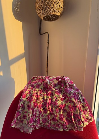 Pembe Midi Bohem Salaş şort Etek