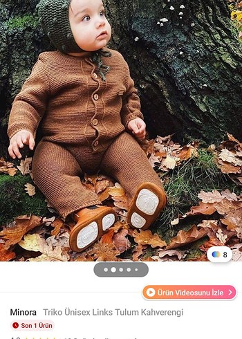 Diğer Kahverengi Örgü Bebek Triko tulum