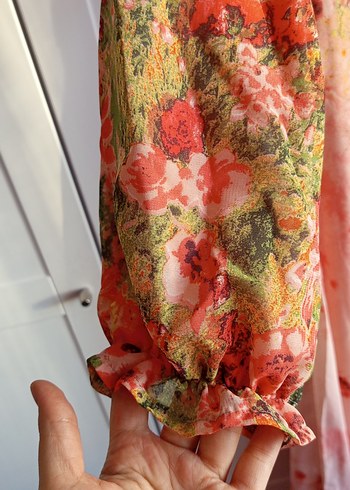 Pembe Bohem Uzun Elbise Drapeli kiloş - Görsel 4