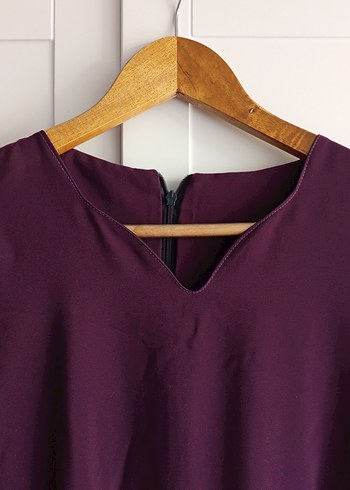 mürdüm Uzun Kollu V Yakalı Kadın Elbise - Görsel 3