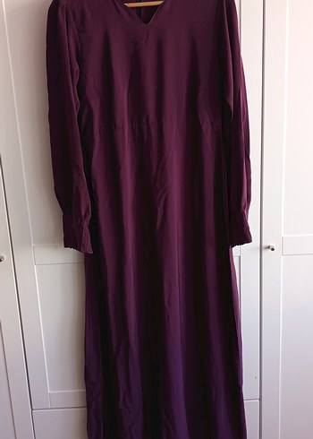 mürdüm Uzun Kollu V Yakalı Kadın Elbise - Görsel 2