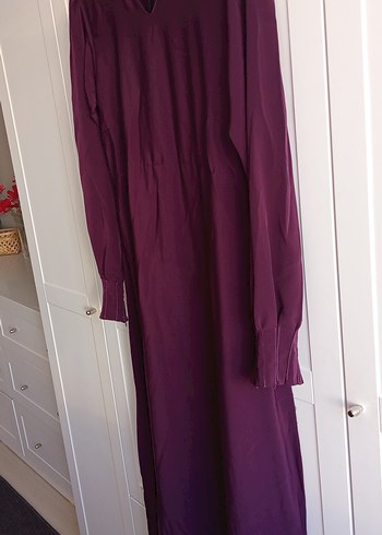 mürdüm Uzun Kollu V Yakalı Kadın Elbise - Görsel 4