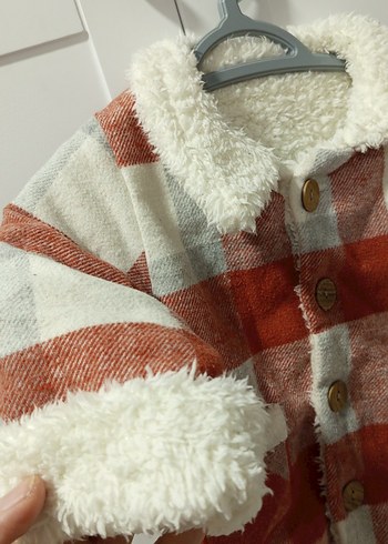 Düğmeli Erkek bebek Ceket içi peluş mont - Görsel 5