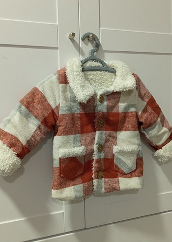 Düğmeli Erkek bebek Ceket içi peluş mont - Görsel 3