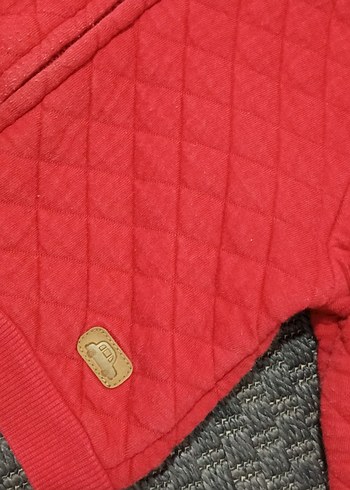 Kapüşonlu Erkek Çocuk Kırmızı Fermuarlı Ceket - Görsel 4