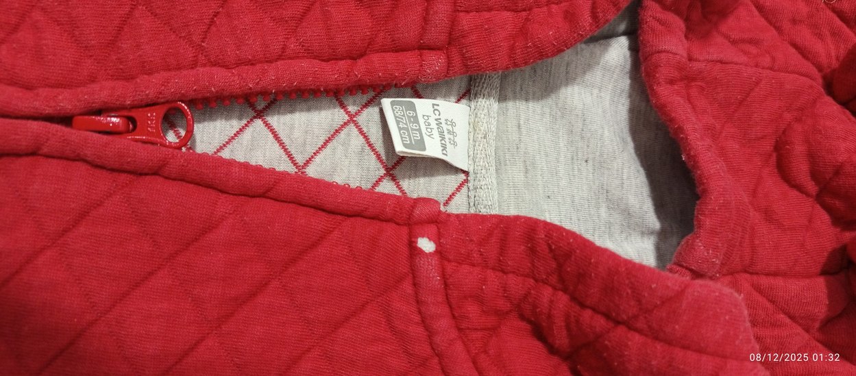 Kapüşonlu Erkek Çocuk Kırmızı Fermuarlı Ceket - Görsel 2