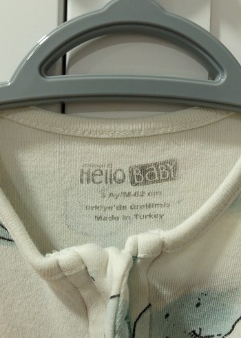 Beyaz Baskılı Bebek Tulum, Uzun Kollu, Fermuarlı - Görsel 2