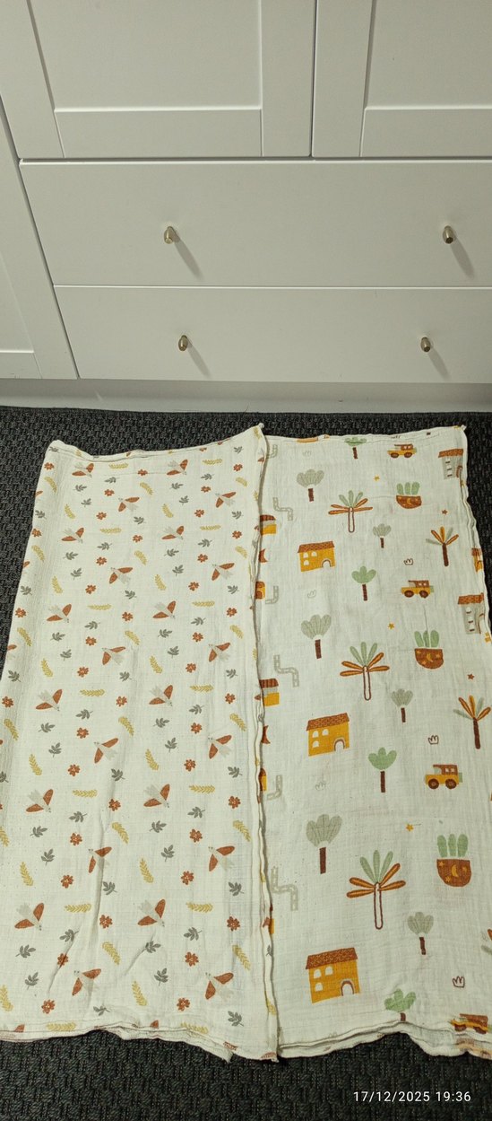 Nakışlı Açık Kahverengi Pamuk Bebek Battaniyesi - Görsel 2