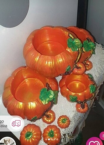 2 büyük kabak saksı 1 küçük saksı 3 boy minik kabak 