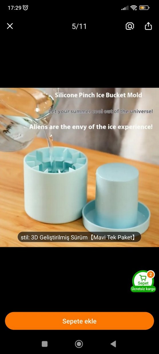 3D Geliştirilmiş Mavi Süt Saklama Kabı buz kalıbı - Görsel 4