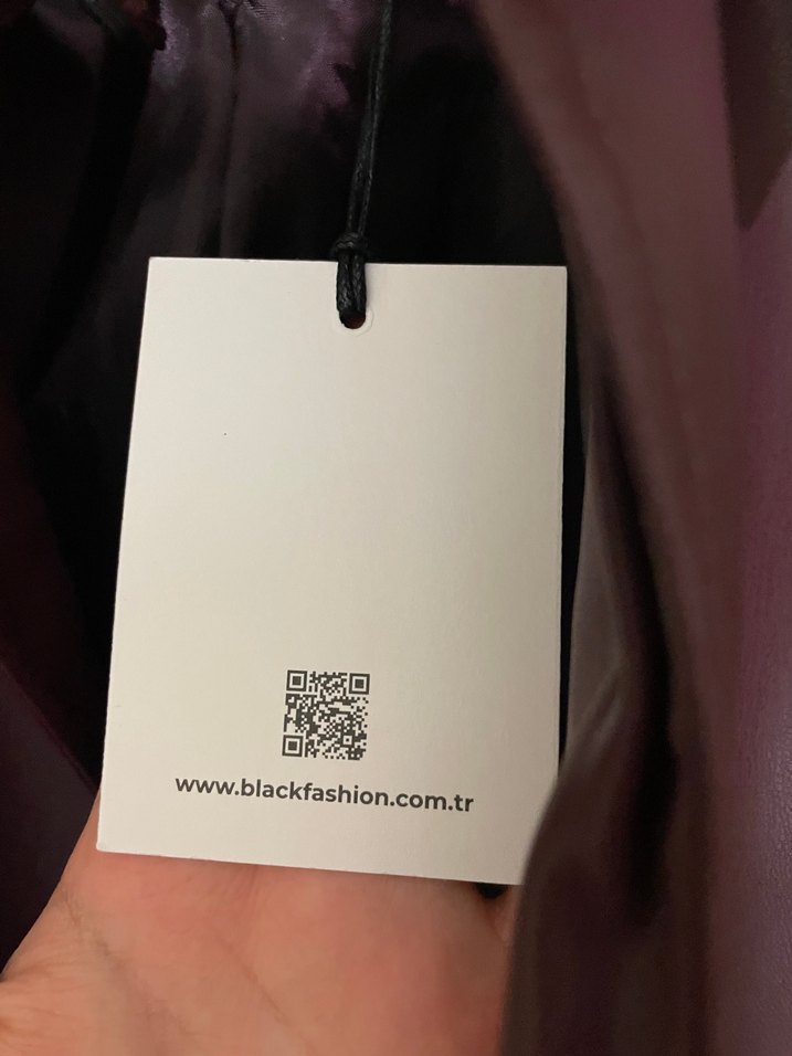 Bordo kısa deri mont - Görsel 5