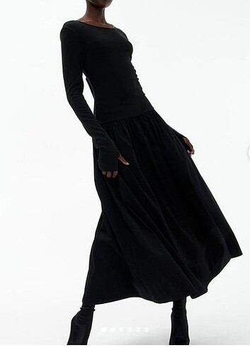 H&M siyah düz elbise