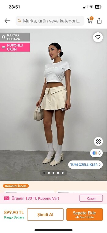 Bershka Pileli kot etek