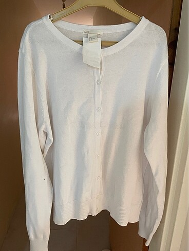 l Beden beyaz Renk H&m triko hırka basic hırka