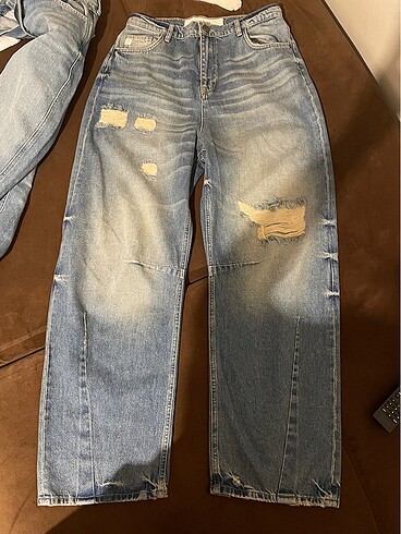 l Beden mavi Renk Baggy jean balon model
