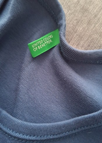 Benetton Erkek Mavi Slim Fit Basic Tişört