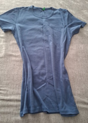 Erkek Mavi Slim Fit Basic Tişört