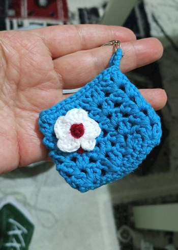 Örgü Mavi Bohem Anahtarlık - Görsel 2