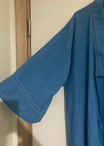 Uzun Mavi Bohem Salaş Kadın Elbise - Görsel 3