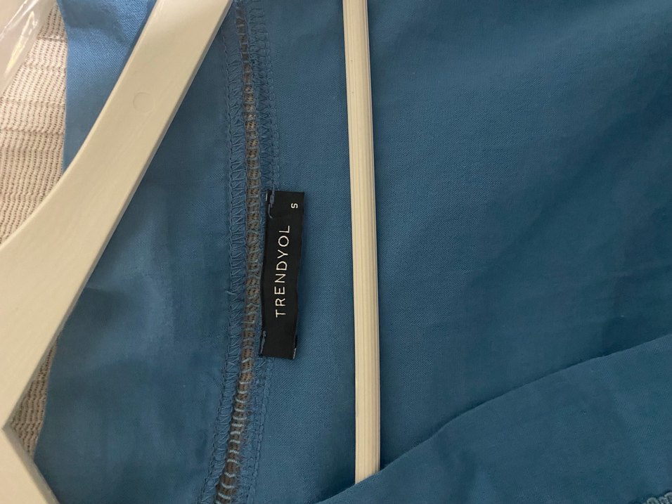 Uzun Mavi Bohem Salaş Kadın Elbise - Görsel 4