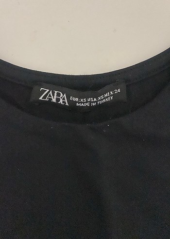 Kadın Siyah Kısa Kollu Crop Top - Görsel 2