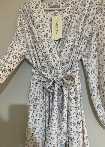 Bohem V Yaka  Desenli Uzun Elbise tesettürlü kadınlar için uygun - Görsel 5