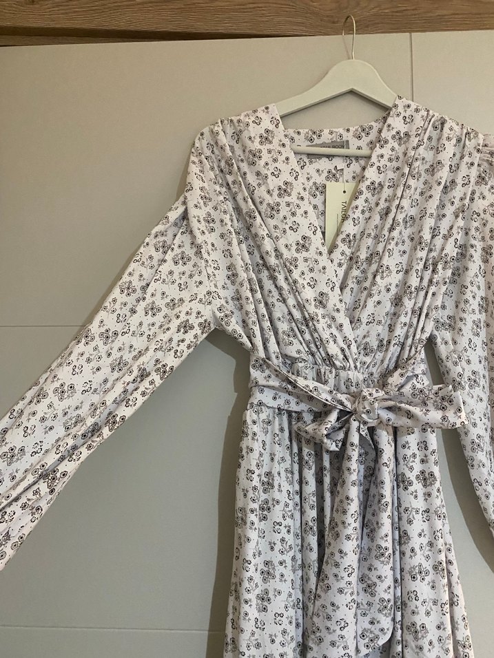 Bohem V Yaka  Desenli Uzun Elbise tesettürlü kadınlar için uygun - Görsel 2