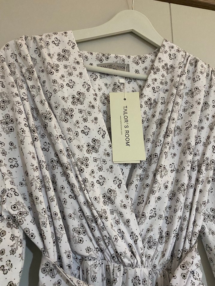 Bohem V Yaka  Desenli Uzun Elbise tesettürlü kadınlar için uygun - Görsel 4