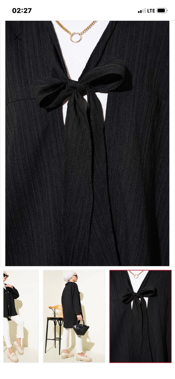 Kemerli Siyah Mini Ofis Ceketi - Görsel 3