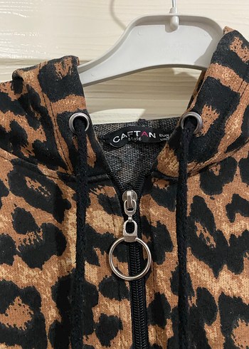 Leopar Desenli kapşonlu tunik - Görsel 3
