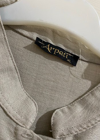 Bej Uzun Kollu Keten Kadın Tunik - Görsel 3