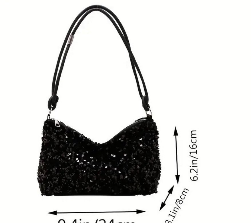 İşlemeli Boncuklu Siyah Deri Kadın Çanta - Görsel 2