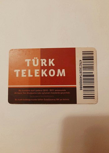 Galatasaray 2010-2011 Sezonu Kapalı Üst Tribün Kartı