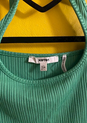 Boyundan geçirmeli Yeşil Crop bluz - Görsel 3