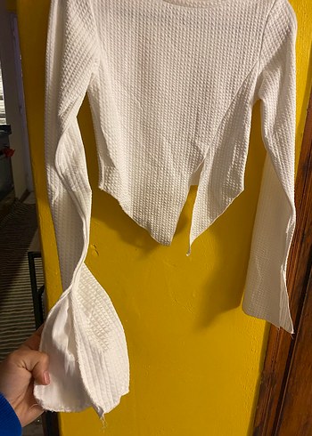 Kadın Beyaz  Crop bluz - Görsel 2